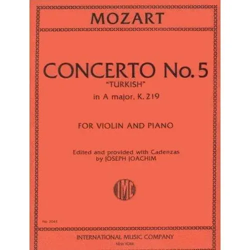 International Mozart Konzert 5 A-Dur K 219 Violinnoten Joachim