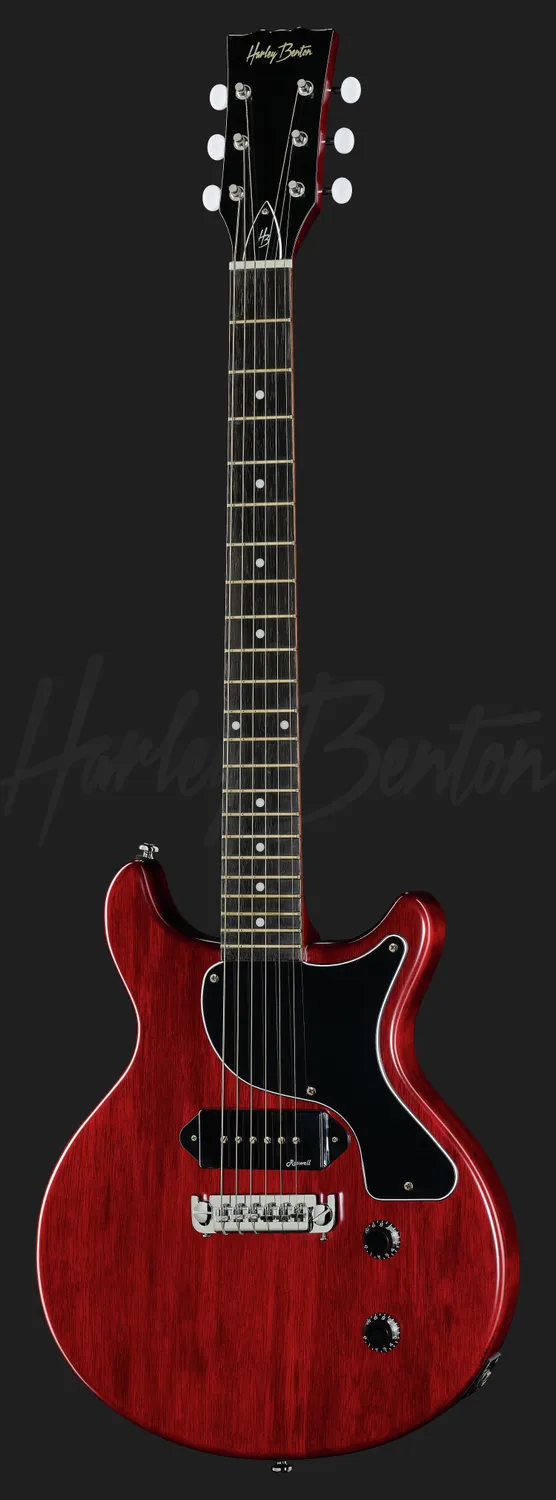 Harley Benton DC-Junior E-Gitarre Faded Cherry P90
