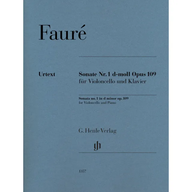 Henle Fauré Sonate Nr. 1 d-moll op. 109 Noten Cello Klavier Urtext