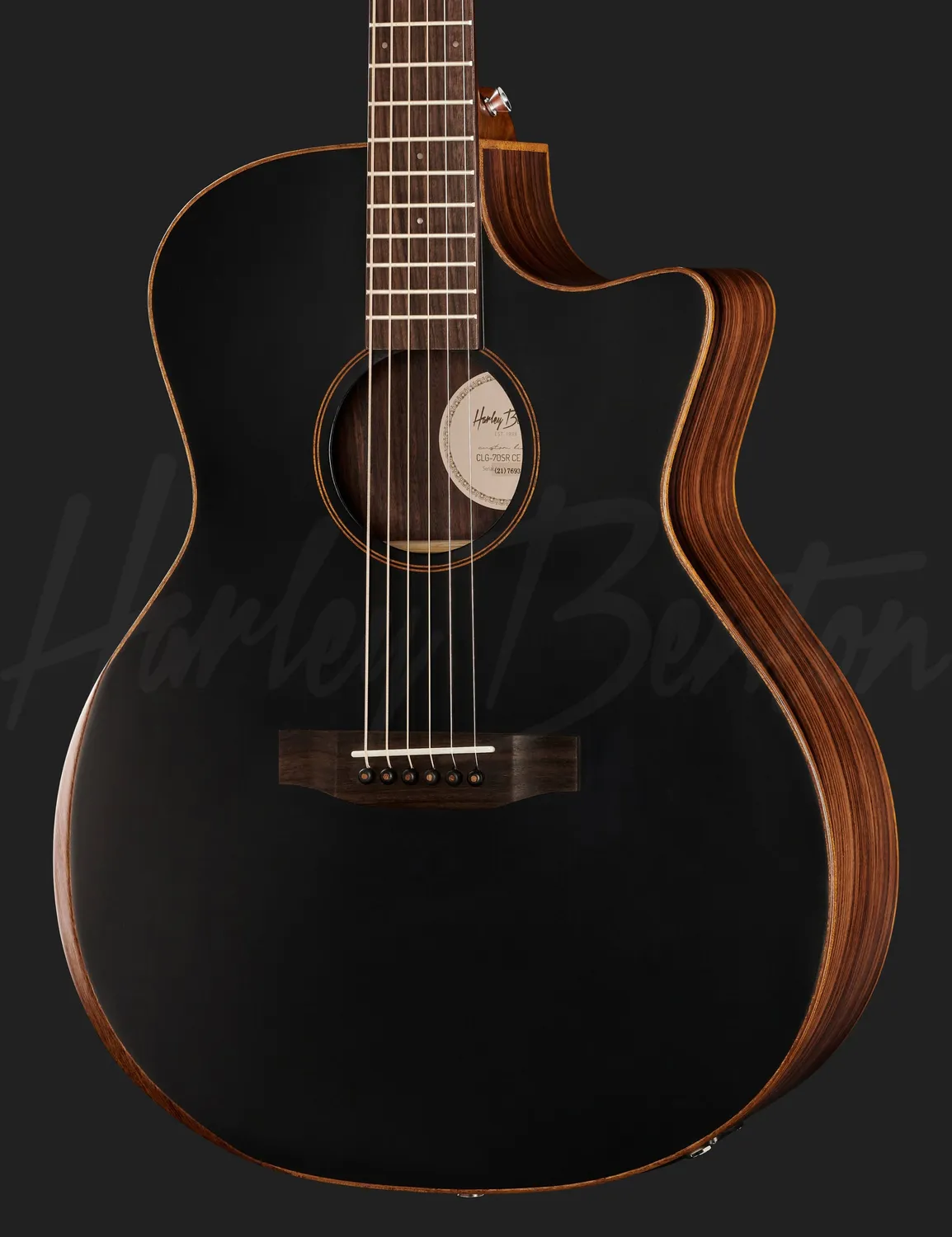 Harley Benton Custom Line CLG-70SR CE Westerngitarre Schwarz