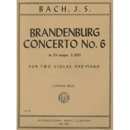 Shar Music J.S. Bach Brandenburg Konzert 6 Noten 2 Bratschen Klavier
