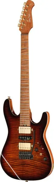 Harley Benton Fusion-IV HSH E-Gitarre Ahorn Bengal Burst