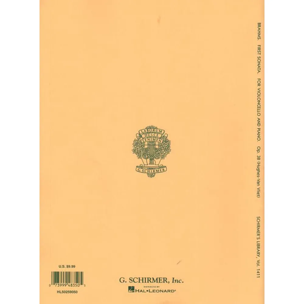 Schirmer Brahms Sonate e-Moll Op.38 Cello Klavier