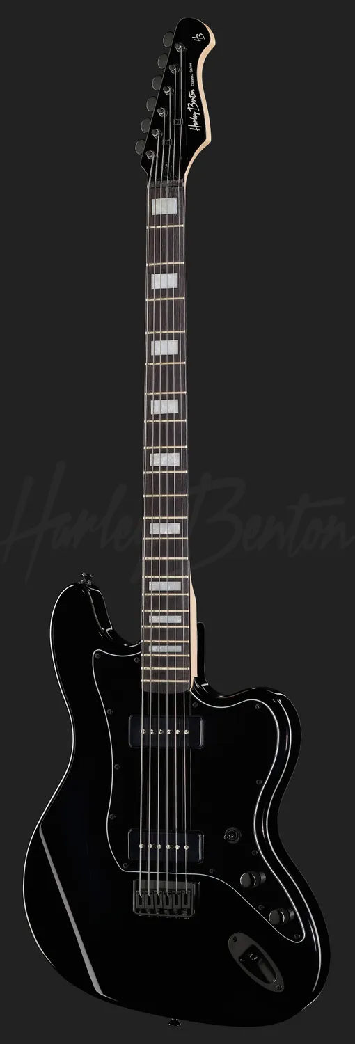 Harley Benton Rock JA-Baritone E-Gitarre Schwarz P-90