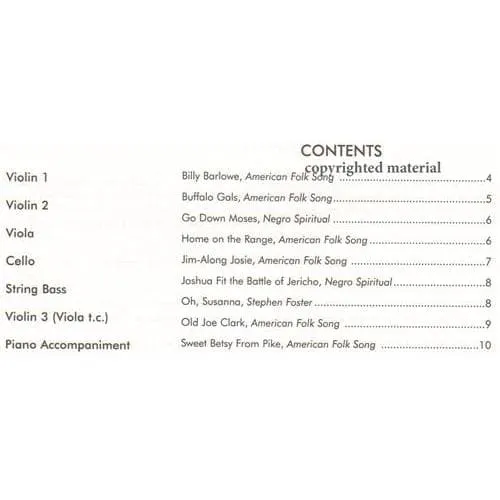 Shar Music Folk Songs USA Bassstimme Kontrabass Starr