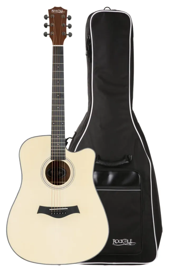 Rocktile WSD-101C NT Westerngitarre Gigbag-Set Dreadnought Fichte