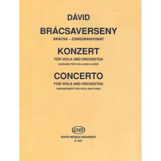 Gyula David Concerto Noten Viola Klavier Budapest