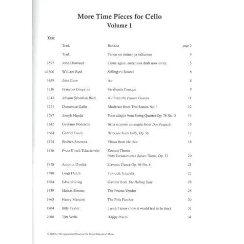 ABRSM More Time Pieces Vol. 1 Cello Klavier Noten
