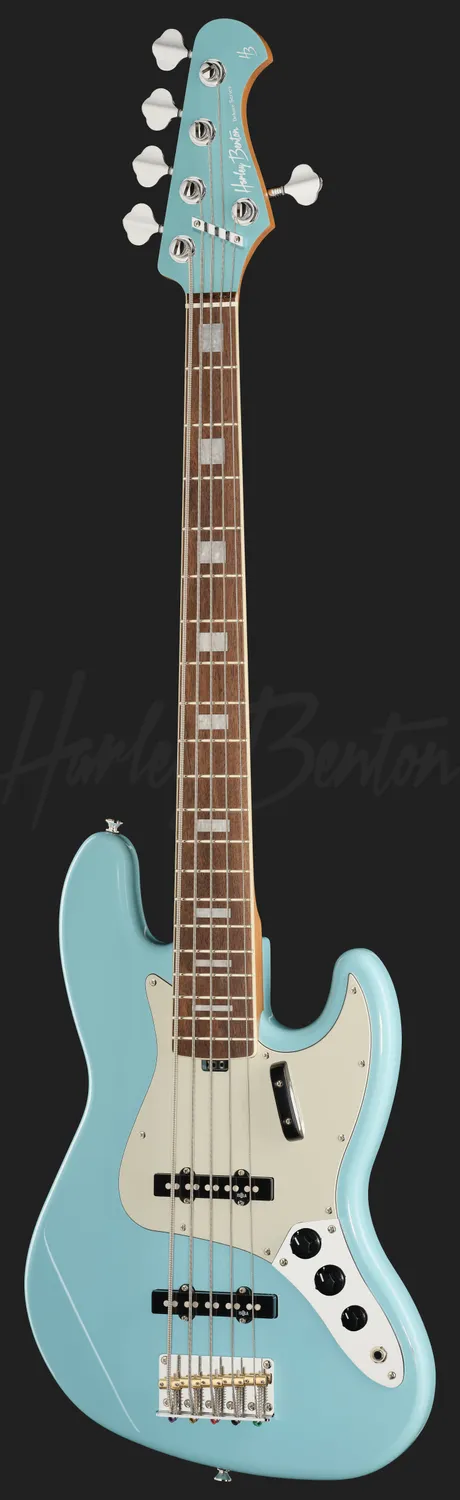 Harley Benton MV-5JB E-Bass 5-Saiter Daphne Blue