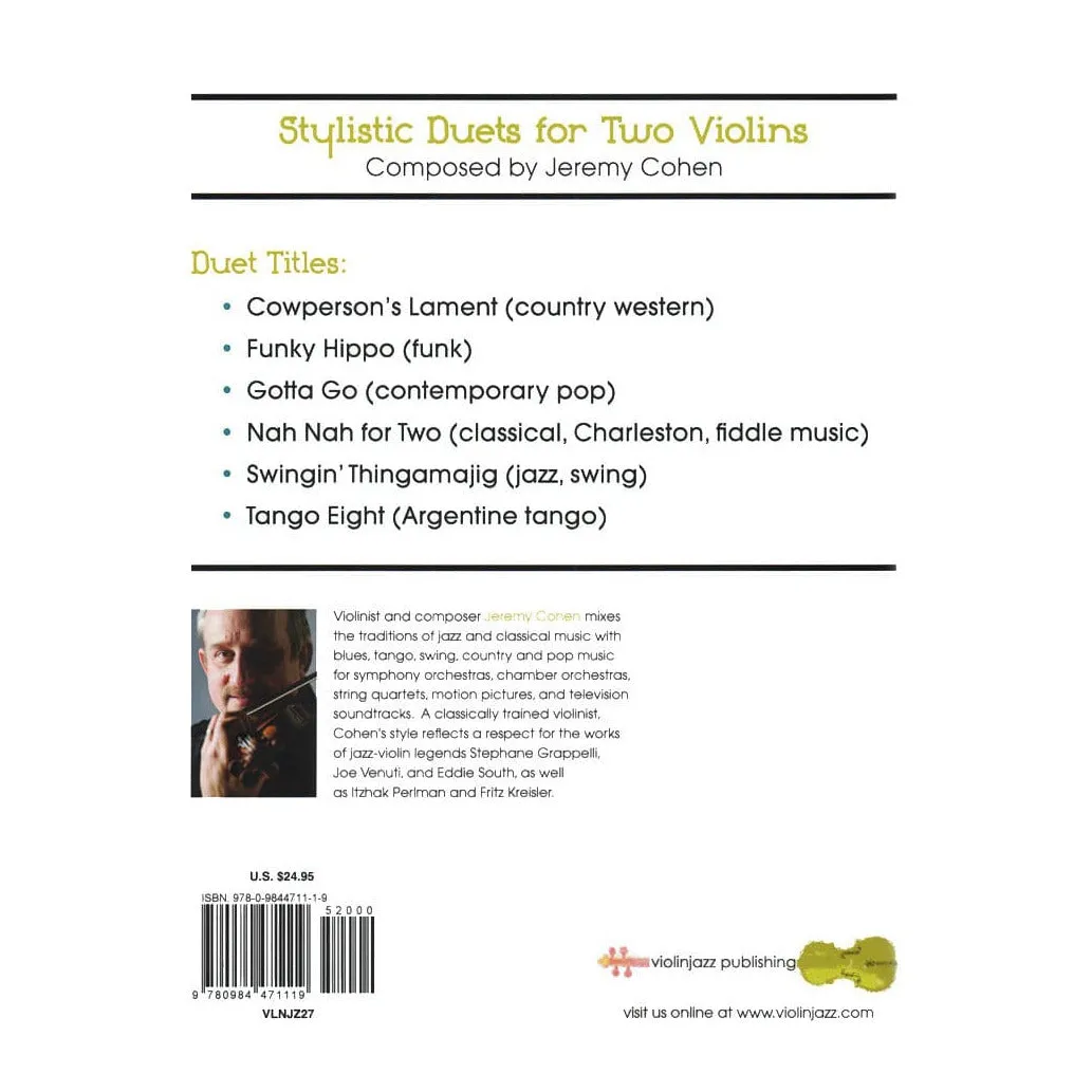 Cohen Stylistic Duets Noten 2 Violinen mit CD