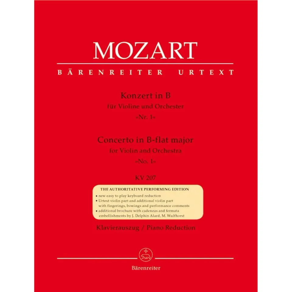 Shar Music Mozart Konzert Nr.1 B-Dur KV 207 Violine Klavier Urtext