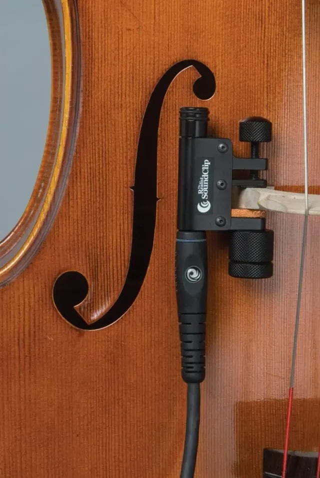 Realist SoundClip Tonabnehmer Cello Messing mit Regler