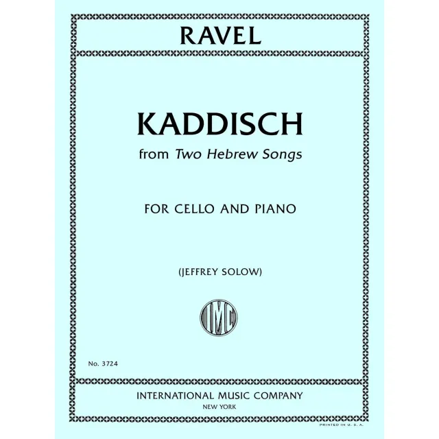 Shar Music Ravel Kaddisch Cello Noten für Cello und Klavier