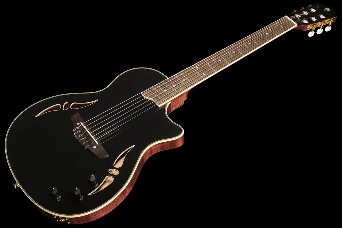 Harley Benton Santos Nashville Nylon Konzertgitarre Schwarz Nylon