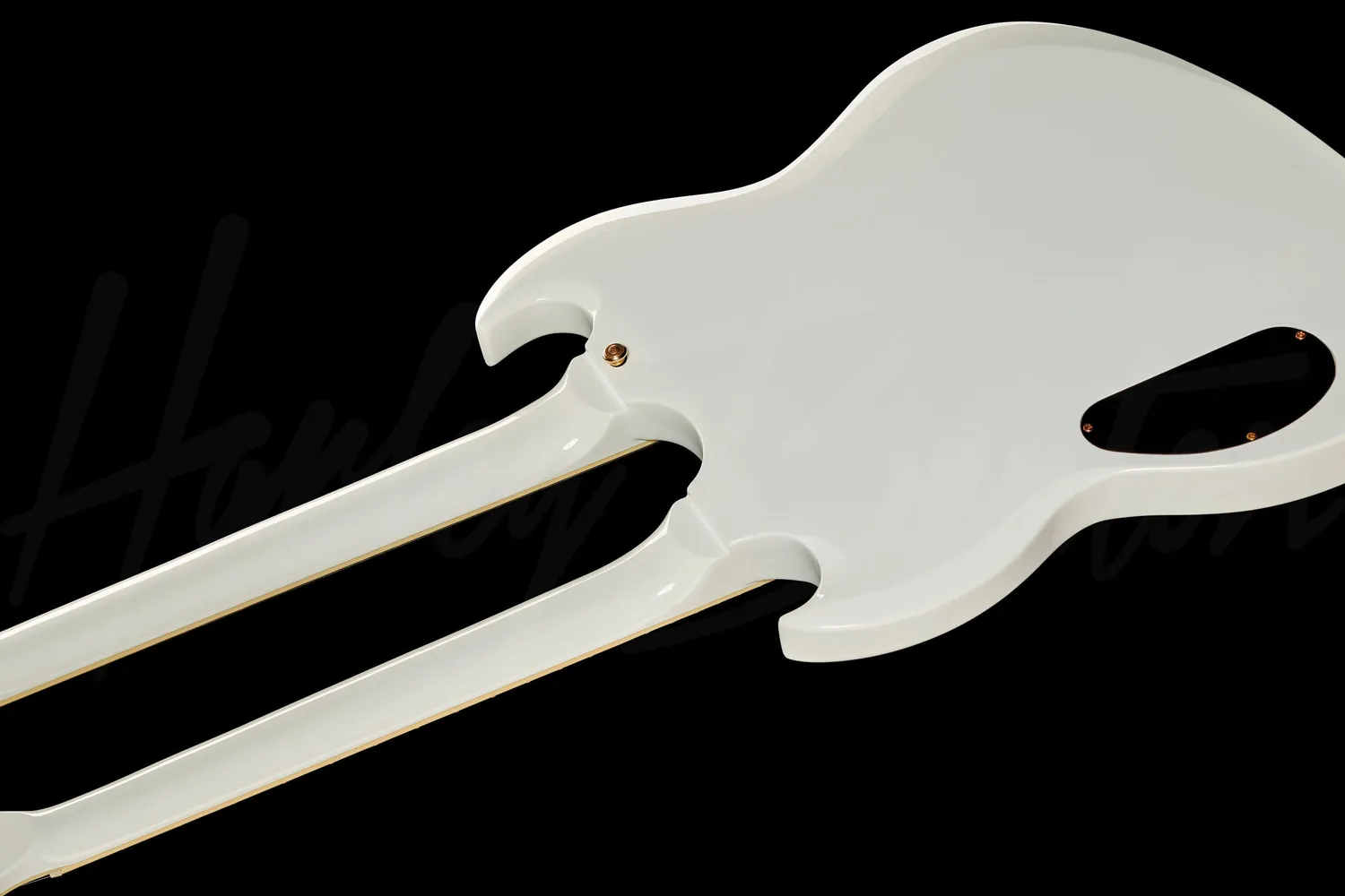 Harley Benton DC-Custom II 612 Doppelhals-Gitarre weiß