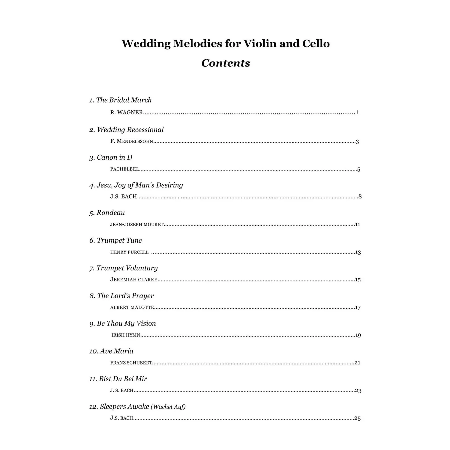 Martha Yasuda Wedding Melodies Noten Download Geige Cello