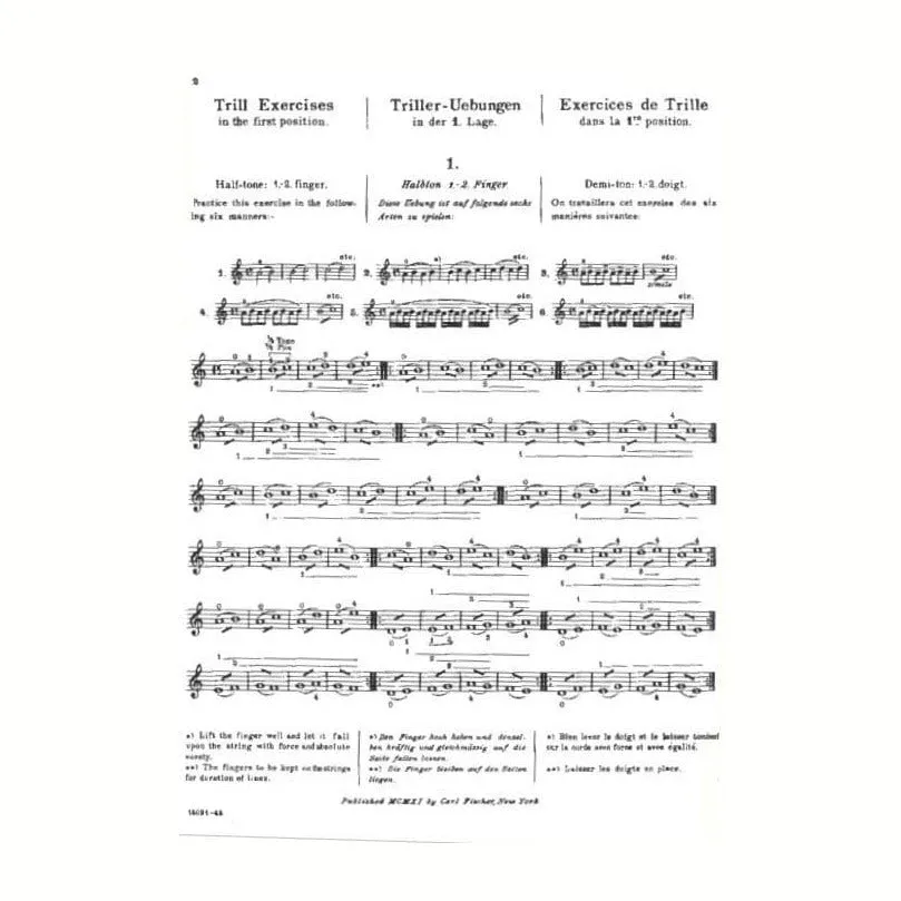 Sevcik Preparatory Trill Studies Op 7 Violine Heft 1