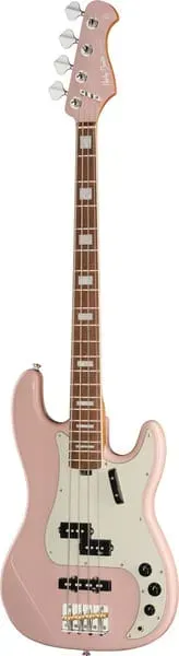 Harley Benton MV-4PJ E-Bass Shell Pink Ahorn-Hals