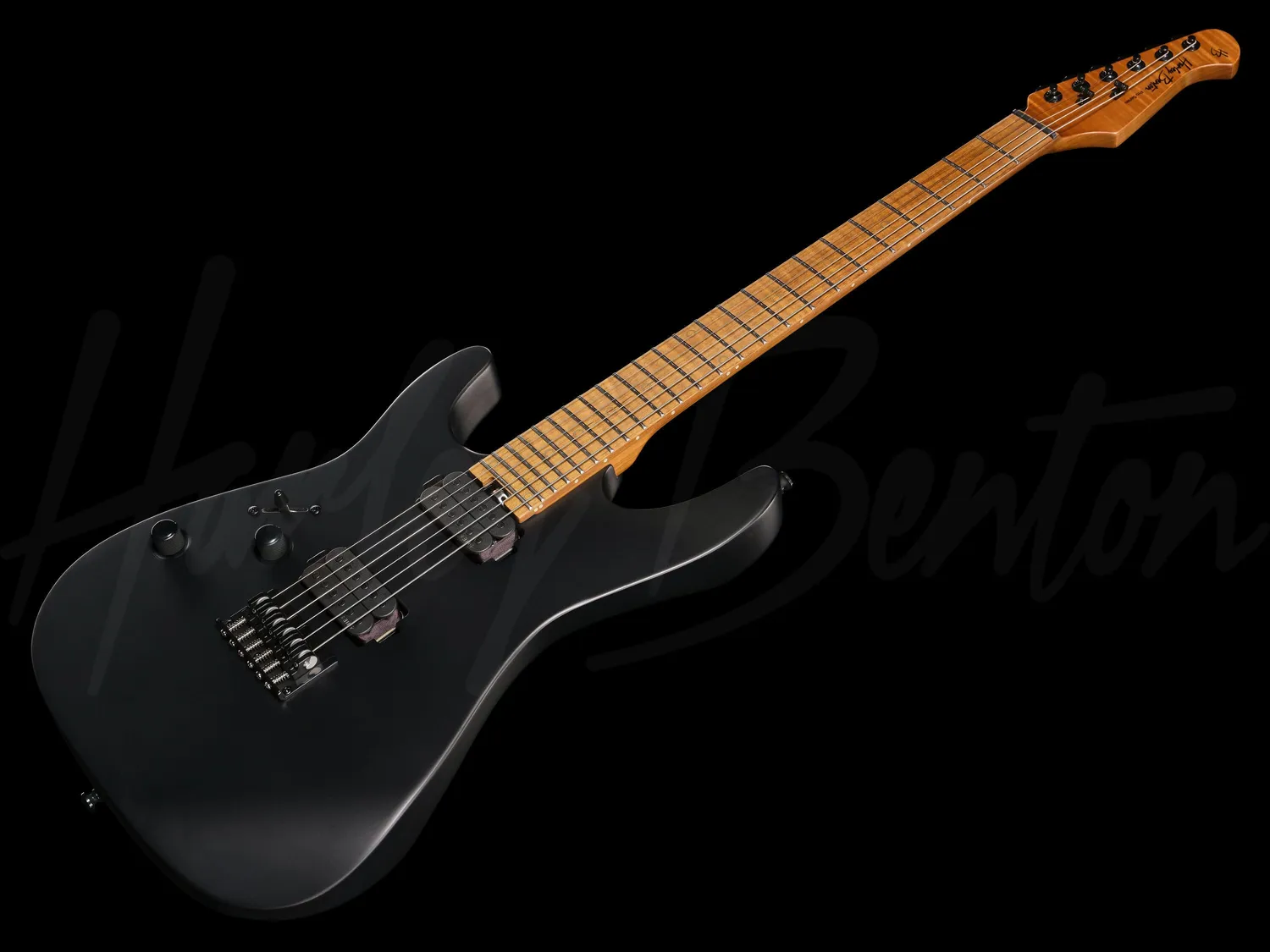 Harley Benton Fusion-IV HH LH E-Gitarre Schwarz Linkshand