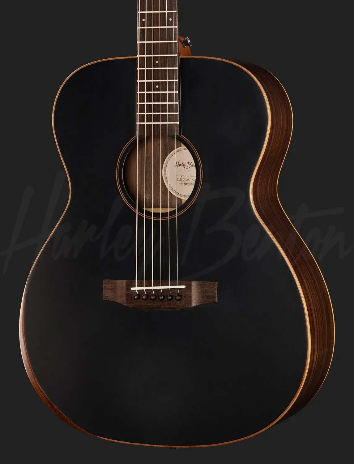 Harley Benton CLO-70ASR Akustikgitarre OM schwarz matt