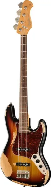 Harley Benton Vintage JB-62HA SB E-Bass Sunburst Relic