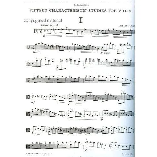 Oxford Fuchs 15 Characteristic Studies Bratschennoten solo