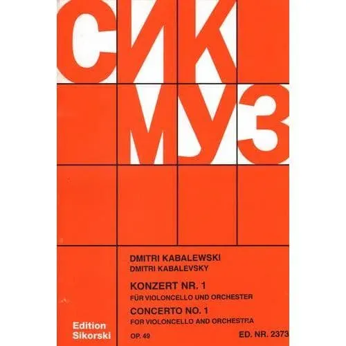Sikorski Kabalevsky Konzert Nr.1 Op.49 Noten Cello Klavier