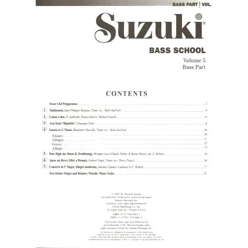 Suzuki Bass School Volume 5 Noten Kontrabass