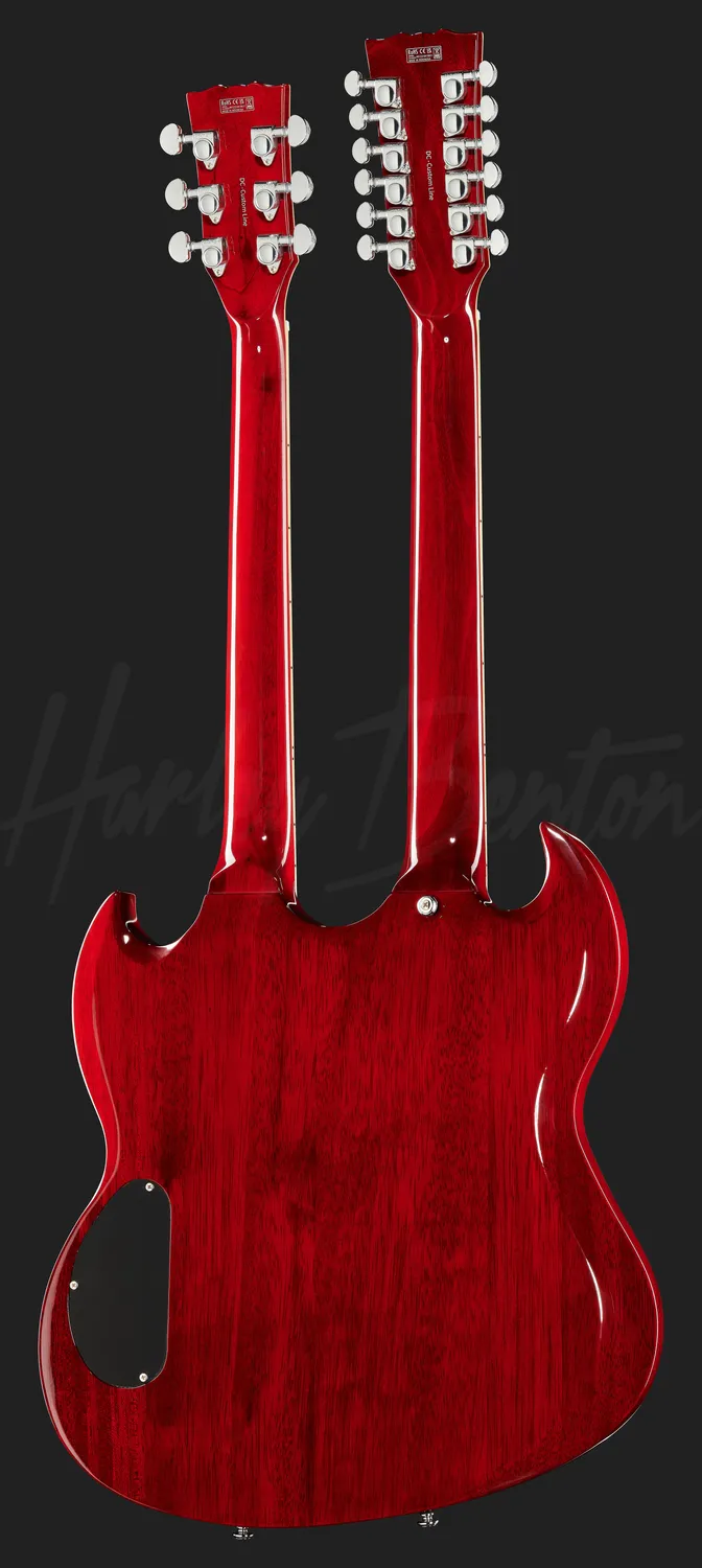 Harley Benton Vintage DC-Custom Cherry 612 Double-Neck E-Gitarre