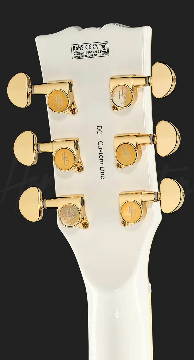 Harley Benton DC-Custom II E-Gitarre White Alnico