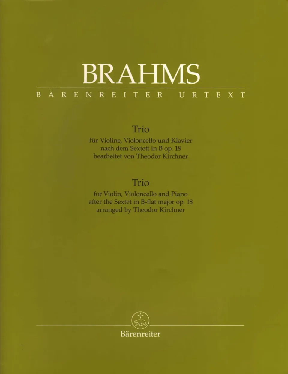 Bärenreiter Brahms Trio Op.18 Noten Violine Cello Klavier
