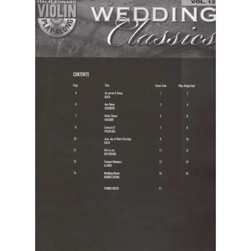 Hal Leonard Violin Play-Along Vol.12 Wedding Classics Noten