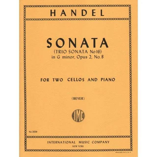 Shar Music Händel Sonate g-moll Op 2 Nr 8 Noten 2 Celli