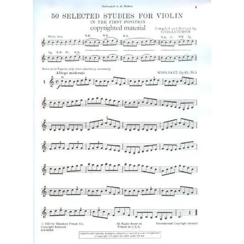 Theodore Presser 50 Selected Studies 1. Lage Violinetüden