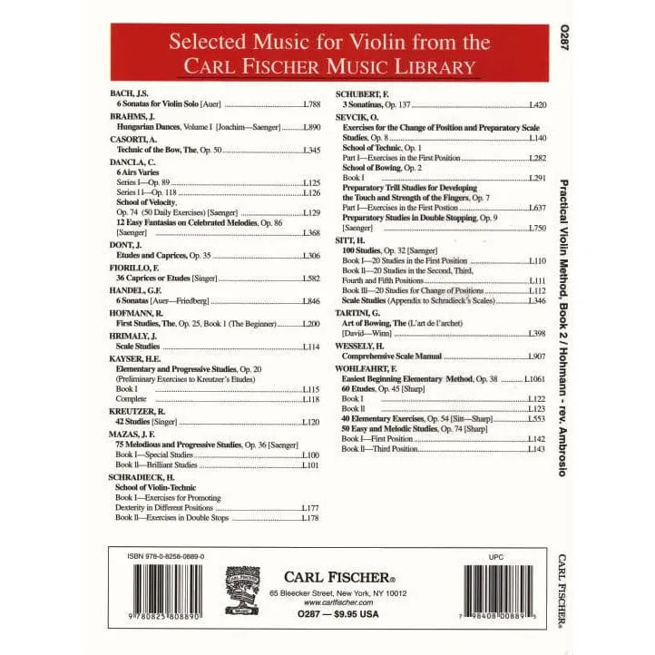 Shar Music Hohmann Practical Violin Method Book 2 Violinenoten solo