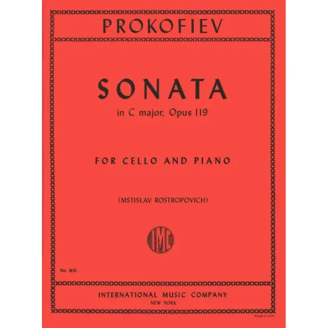 Shar Music Prokofiev Cello Sonata Op 119 Noten Cello Klavier