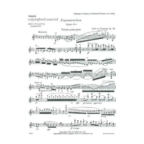 Shar Music Zigeunerweisen Op. 20 Mittell Violinnoten Violine Klavier