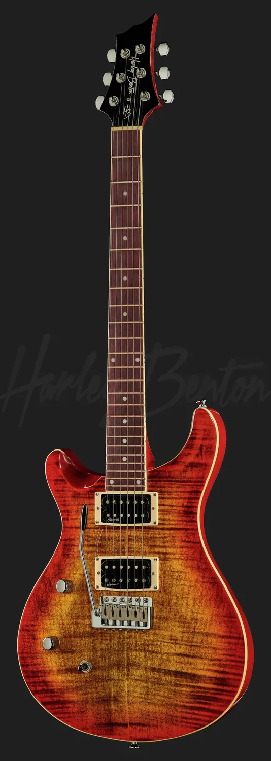 Harley Benton Deluxe Series CST-24T LH Paradise Flame E-Gitarre Tremolo