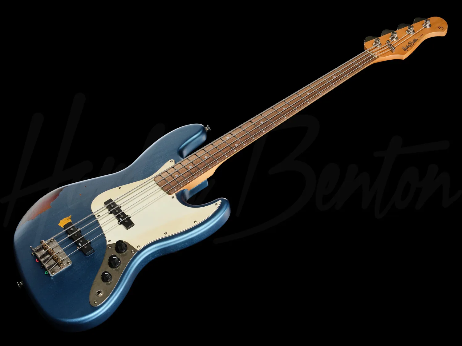 Harley Benton JB-62LA E-Bass Lake Placid Blue Erle Aged