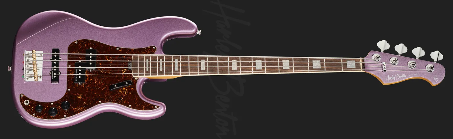 Harley Benton Pro MV-4PJ E-Bass burgundy mist