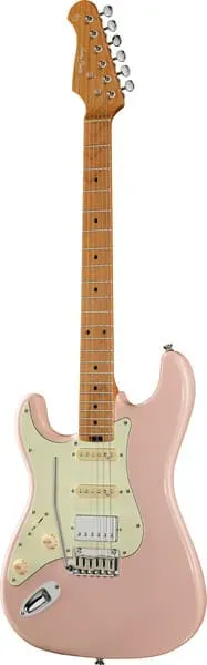 Harley Benton ST-Modern HSS E-Gitarre Links Shell Pink