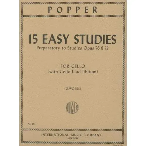 Popper 15 Easy Studies Cello Noten Solo