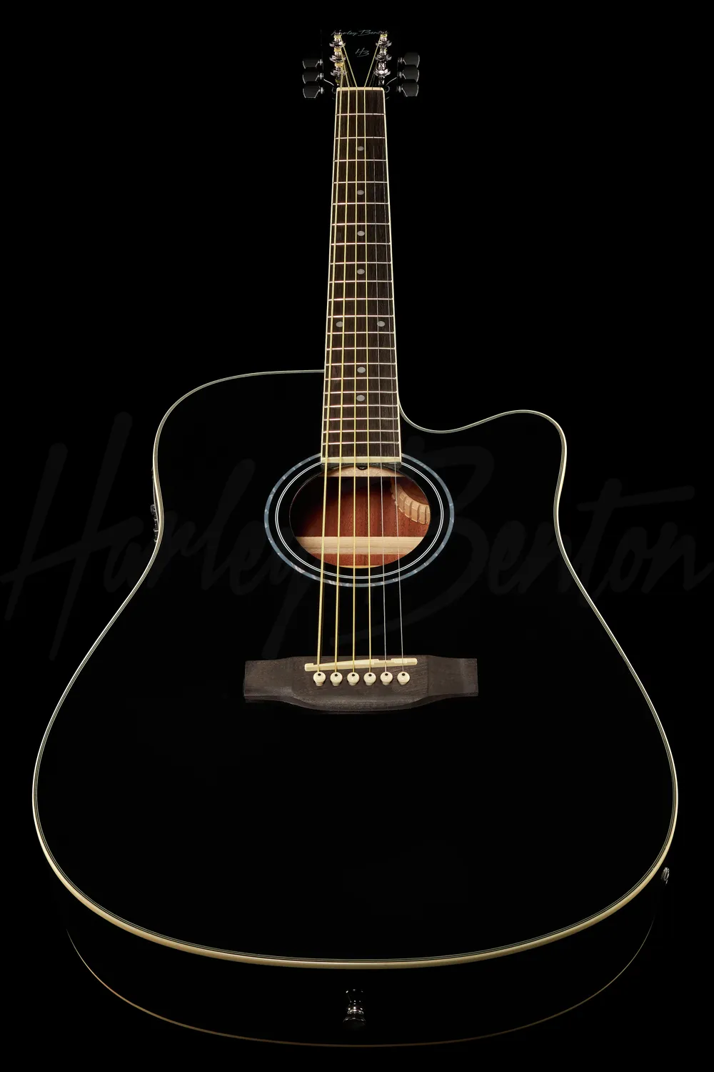 Harley Benton D-120CE BK Westerngitarre Cut Schwarz