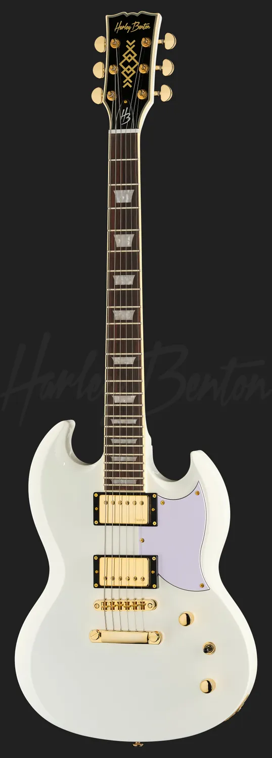 Harley Benton DC-Custom II E-Gitarre White Alnico