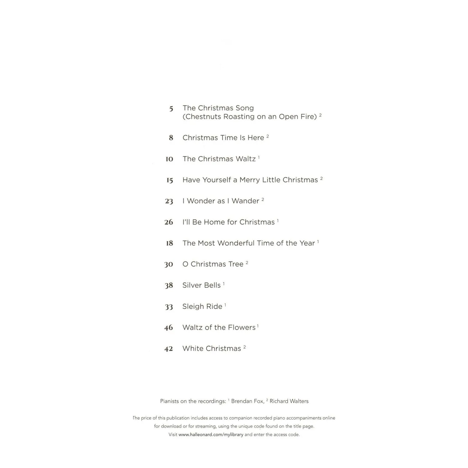 Hal Leonard Christmas Songs Cellonoten Klavier 12 Stücke