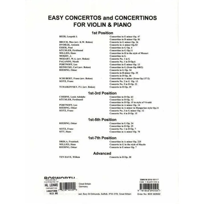 Shar Music Rieding Op. 7 Violinkonzert Noten Violine e-Moll