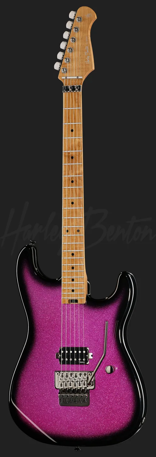 Harley Benton ST-80FR MN PSB E-Gitarre Pink Sparkle Floyd Rose