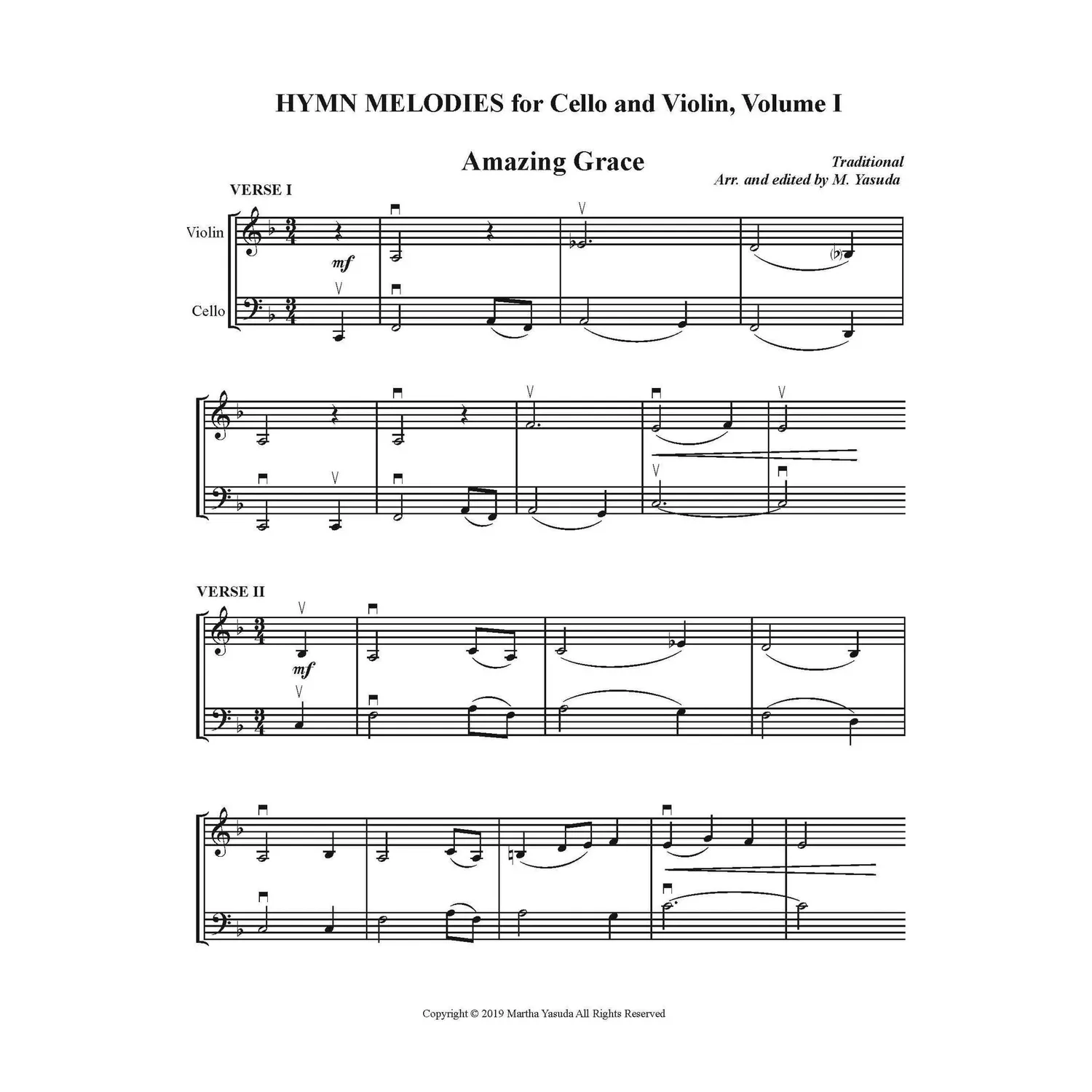 Shar Music Hymn Melodies Vol. I Cello Violine Noten Download