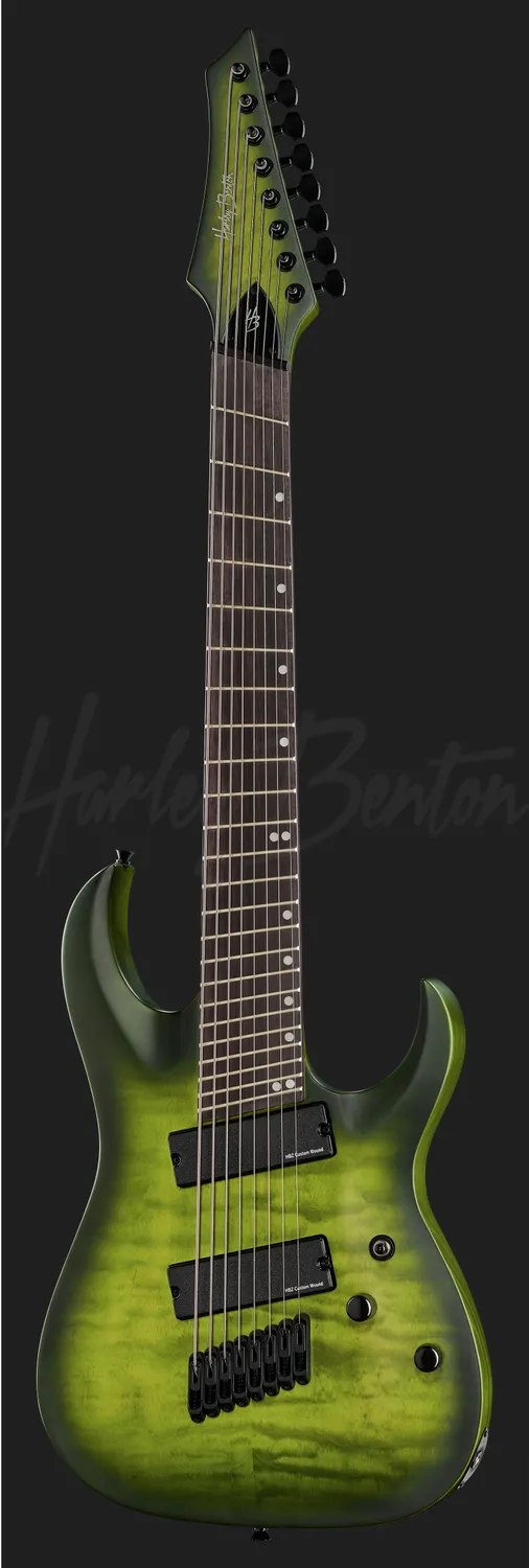Harley Benton Progressive MultiScale-8 NT QEB 8-Saiter grün
