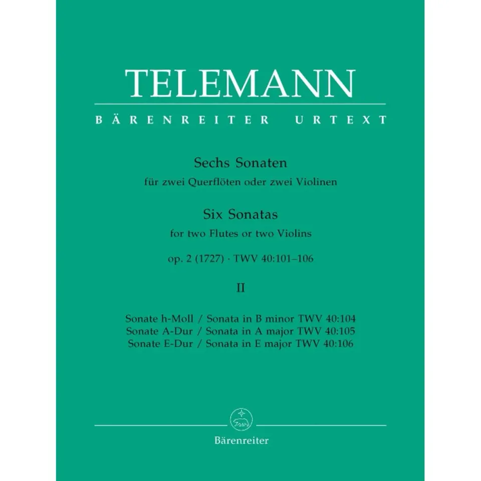 Shar Music Telemann Sechs Sonaten Op.2 Bd.2 Noten Urtext